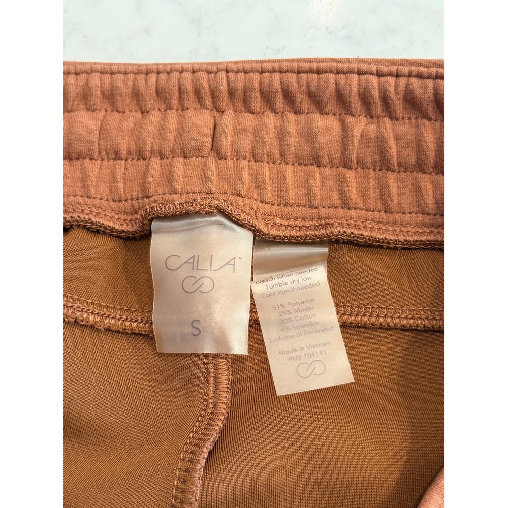 CALIA Women's Soft Scuba Joggers Rocky Mountain Brown Size Small - Picture 5 of 5